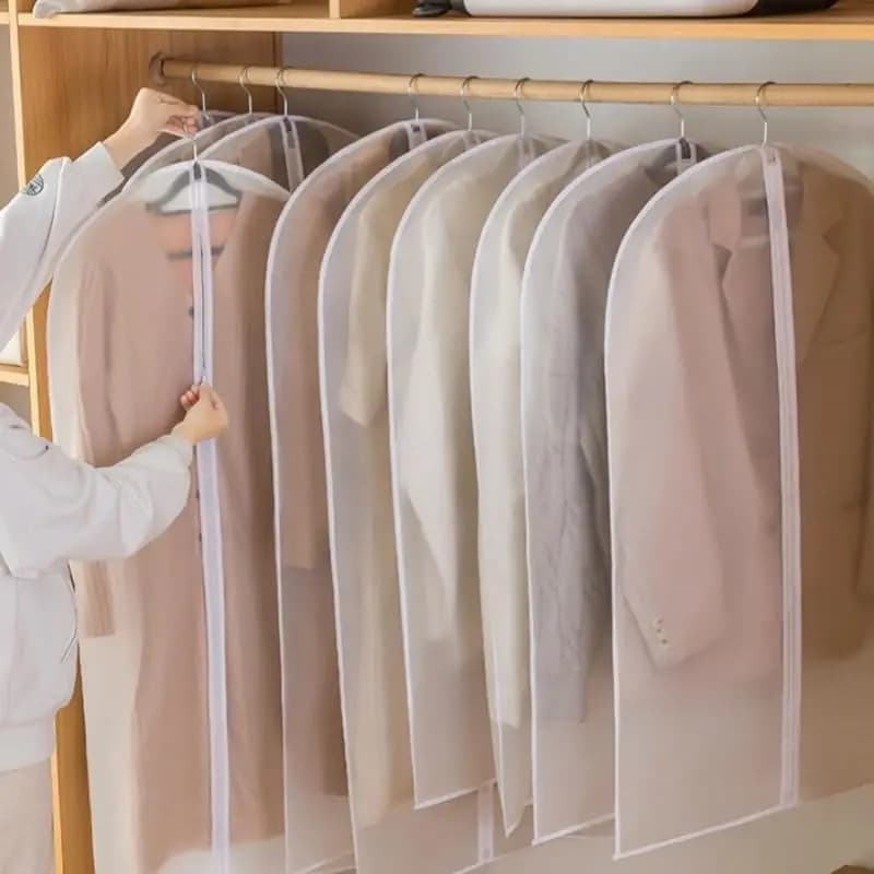 1pcs Dust-Proof Clothes Cover Bag Clear Garment Bag Breathable Coat Protector Garment Covers Bags for Closet Storage and Travel