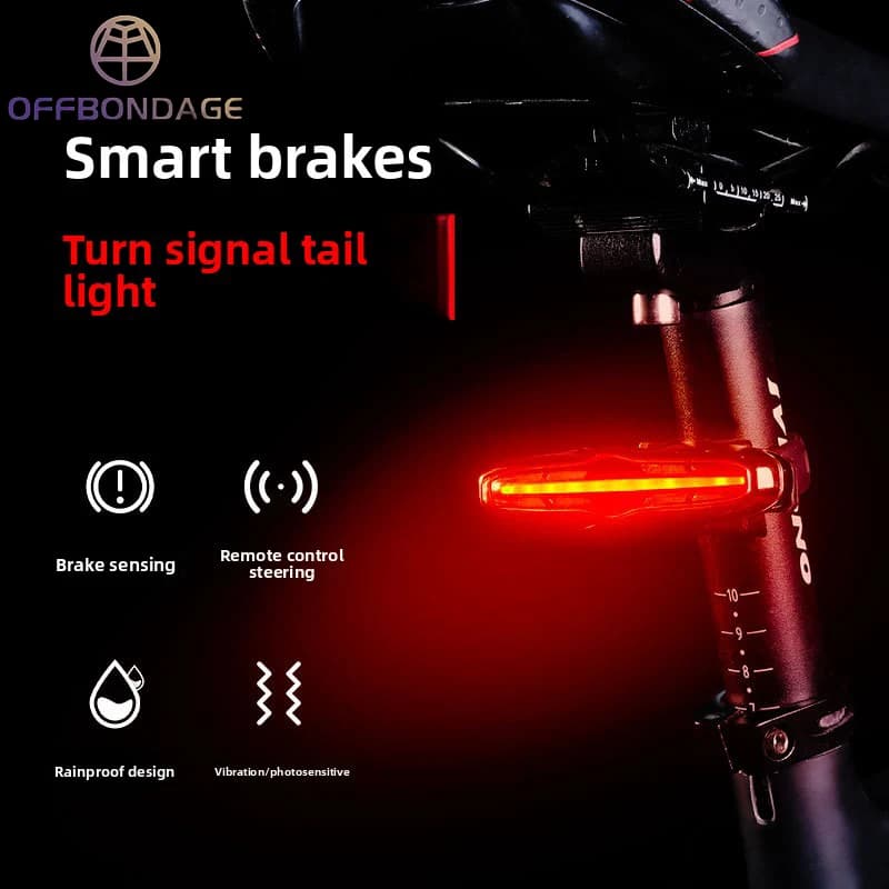 OFFBONDAGE Fanale posteriore per bici Smart Auto Brake Sensing Light Impermeabile ricaricabile MTB Luce posteriore per bicicletta da strada Accessorio per ciclismo
