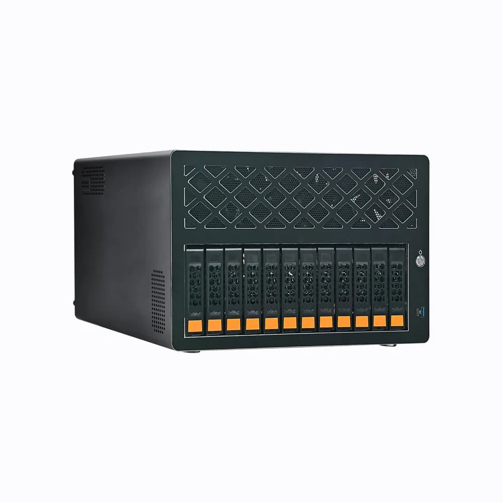 Chassis Server a 12 Bay Hot Swap, Supporto per Scheda Madre ATX, Case NAS per Archiviazione Dati di Rete e Controllo PC Industriale