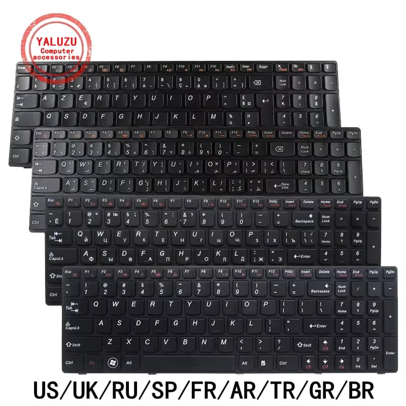 Tastiera portatile US/UK/RU/SP/FR/AR/TR/GR/BR per Lenovo IdeaPad G560/A G560L G565/A G570/A G575/GX/GL G770 G780 Z560/A/G Z565