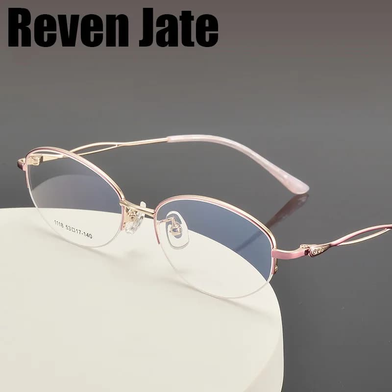 Reven Jate 1118 Occhiali da donna Donna Mezza montatura Montatura per occhiali da vista ottica Occhiali semi-rim per occhiali da donna