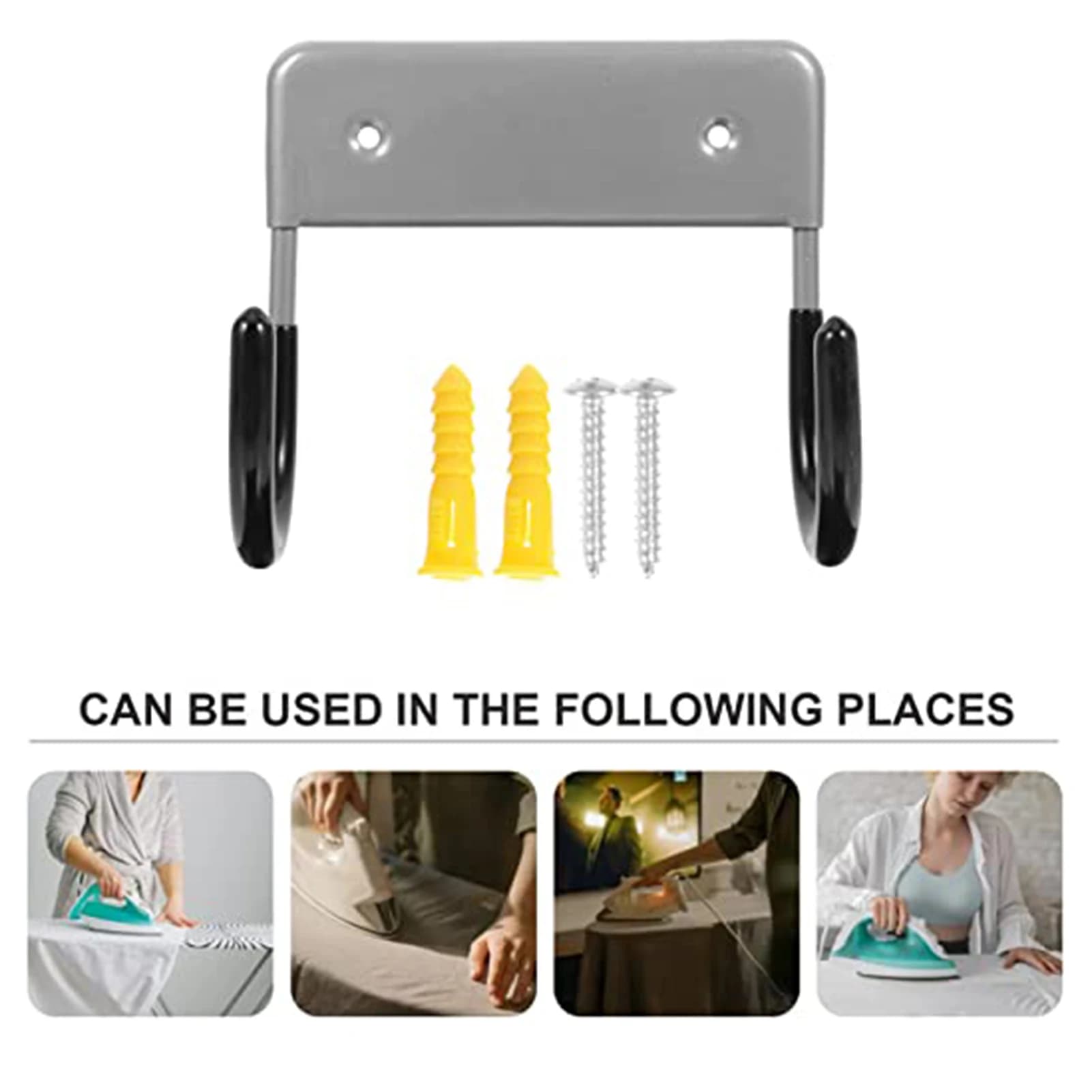 Space-Saving Ironing Board Holder Heavy Duty for Home Laundry Room Wall Mounted Storage Rack Durable Iron Hanger Organizer