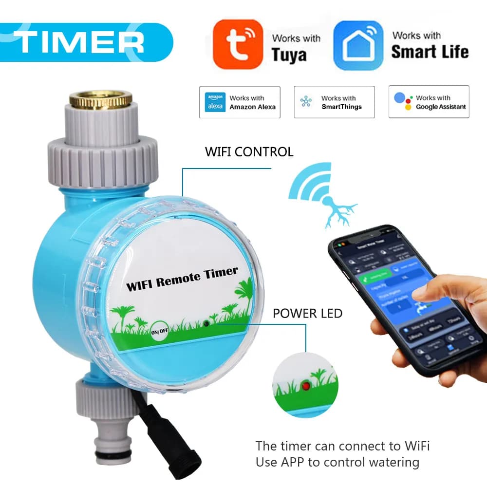 WiFi Wireless Garden Water Timer Smart Phone Telecomando Casa Serra Irrigazione esterna Kit automatico Gateway integrato