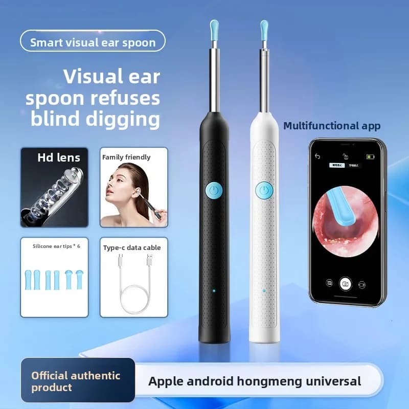 Wireless Visual Ear Endoscope Camera Ear Cleaning Tools Spoon Silicone Earpick 30FPS Camera Ear Wax Remover Luminous Otoscope
