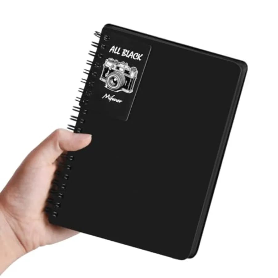 5" x 7" Premium Black Paper Mixed Media Sketchbook, Small Travel Spiral Bound Black Journal Notebook, 70 Sheets 110gsm Acid-Fre