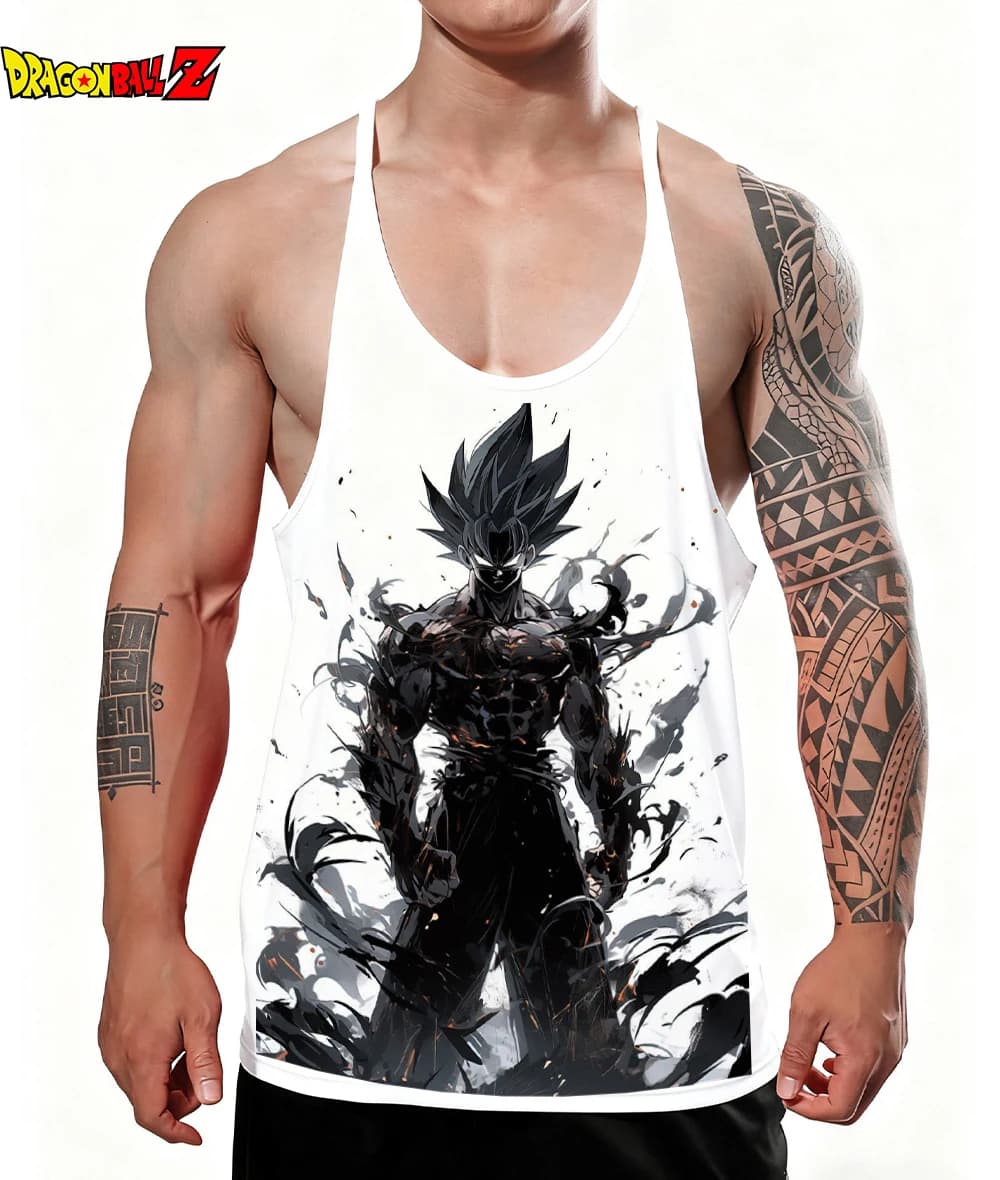 Nuovo Goku Canotta da uomo 100% cotone Gilet Anime giapponese Dragon Ball Canottiere senza maniche ad asciugatura rapida Fitness Muscle Building top