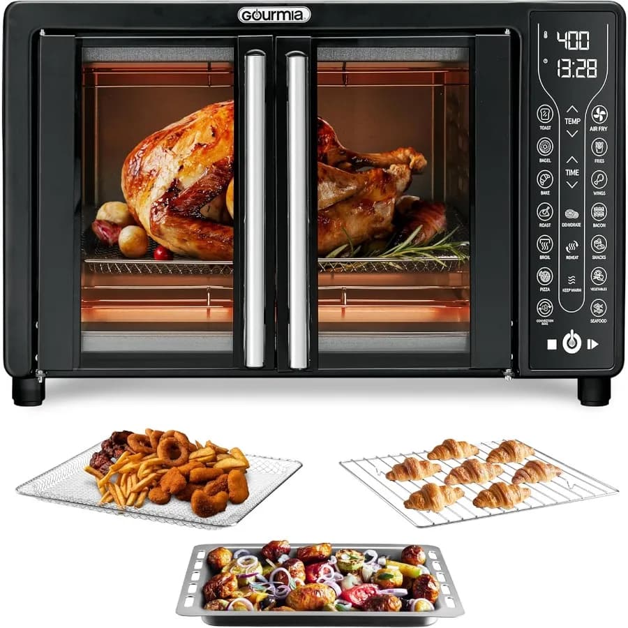 Air fryer with 24 litre capacity toaster oven combined with 17 cooking presets and digital design with French power port 1700 W with convex