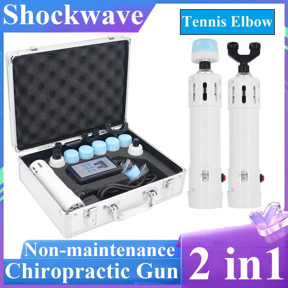 Portable Shock Wave Chiropractic Gun with 11 heads for treating erectile dysfunction, pain relief, relaxation, shock wave therapy machine, massager 2 in 1