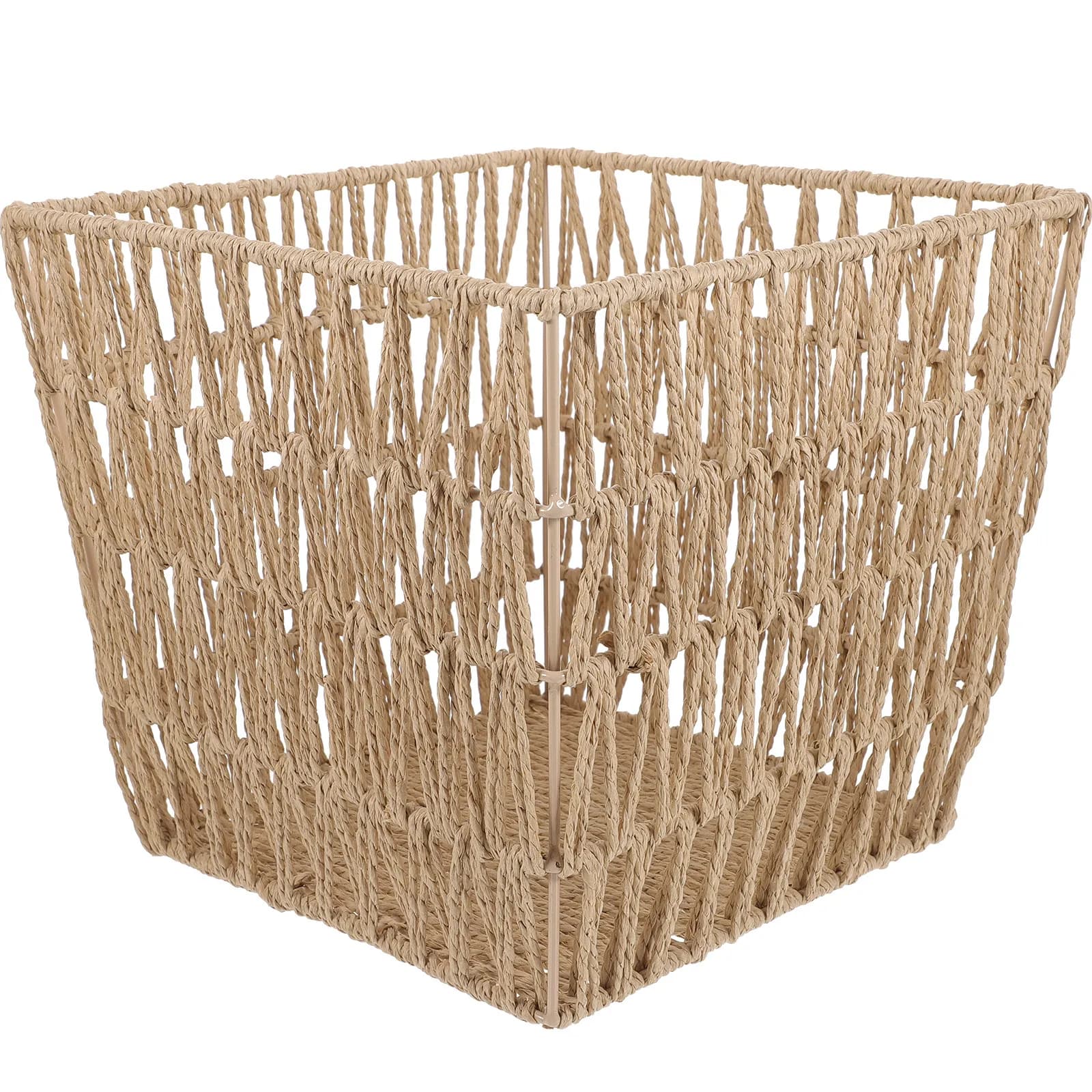 Cesto Portarifiuti Intrecciato da Terra per Ufficio, Camera da Letto, Bagno, Lavanderia, Organizzatore per Oggetti Vari, Ecologico, Stile Rustico per la Casa