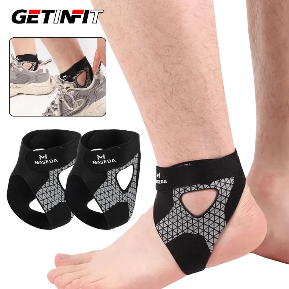 GETINFIT Tutore per caviglia ultrasottile Doppio supporto Previene distorsioni alla caviglia Esercizio con fissatore dell'articolazione della caviglia Manicotto protettivo