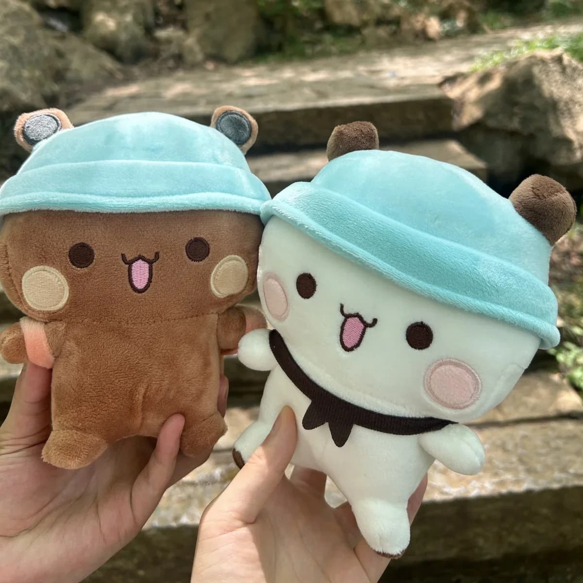 Adorabile cartone animato Yier Bubu Dudu bambola di peluche orso panda con zaino rosa morbido peluche giocattoli decorazioni per la casa regalo di compleanno ragazza