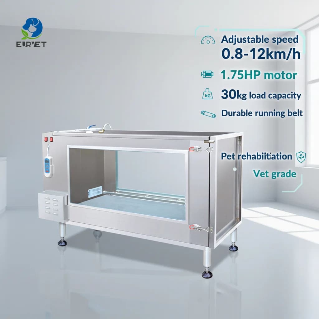 Pet Treadmill 406x1070mm Running Belt Speed 0.8-12kmh 1.75HP Motor Max Load 30kg Veterinary Equipment