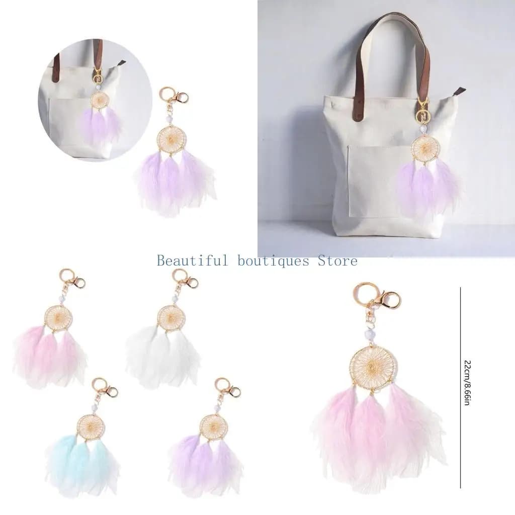 U4LF Dream Catcher Keychains Pendant Car Keyring Backpack Bag Charm Jewelry