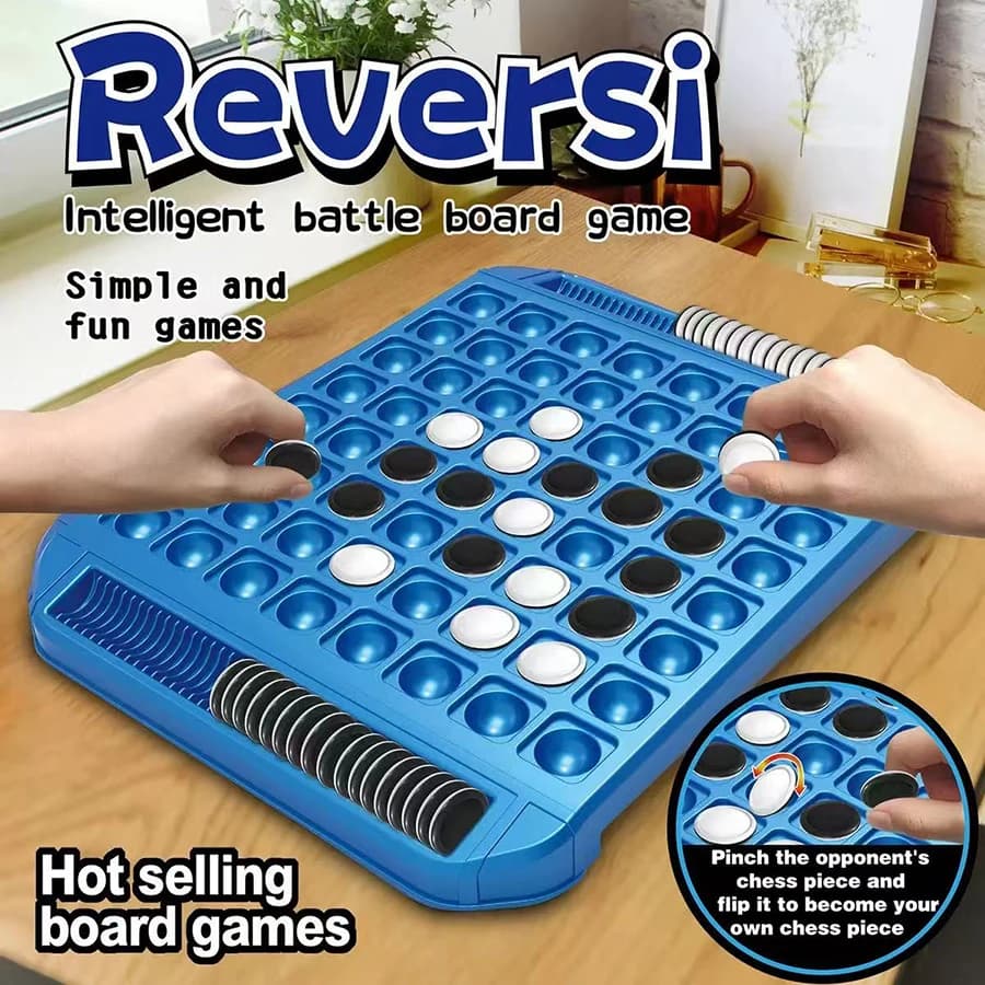 Giocattolo puzzle a doppio lato Flip Scacchiera in bianco e nero Gioco da tavolo interattivo genitore-figlio Giocattolo di strategia per il pensiero logico