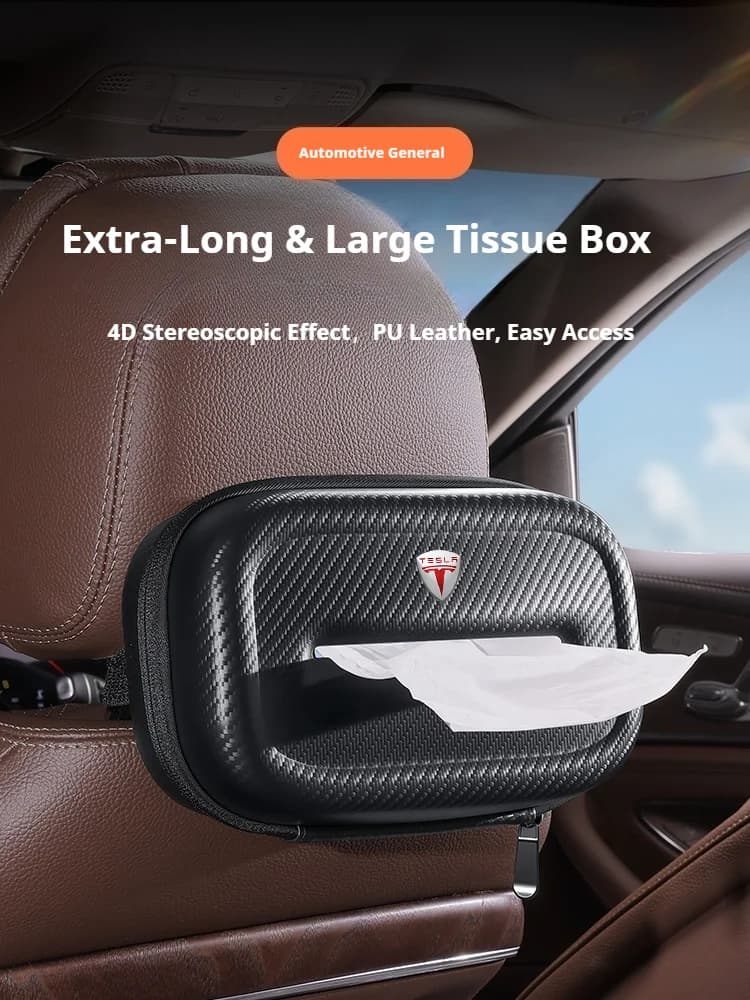 Per Tesla Model 3, Model Y, Model X, Model S: Scatola porta fazzoletti 3D stereoscopica extra-lunga e grande, accessori per interni auto