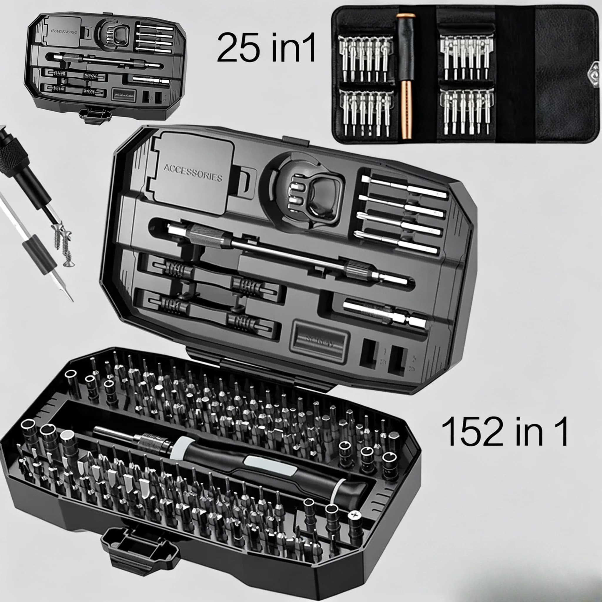 Kit Professionale di Riparazione Elettronica 152 in 1, Set di Cacciaviti di Precisione con Punte Torx T5 T6
