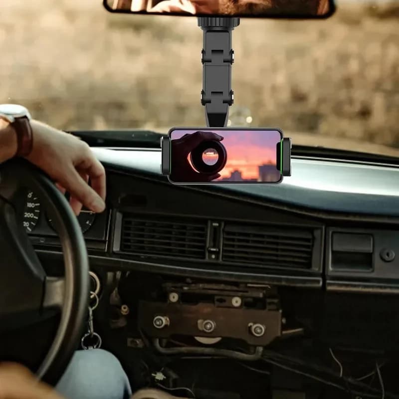 Supporto per telefono da Auto multifunzionale girevole a 360 gradi per specchietto retrovisore automatico supporto per Clip da appendere
