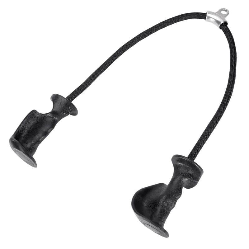 Ergonomic handles, rope to pull down for triceps for cable machine, pulley system, rope connection for triceps