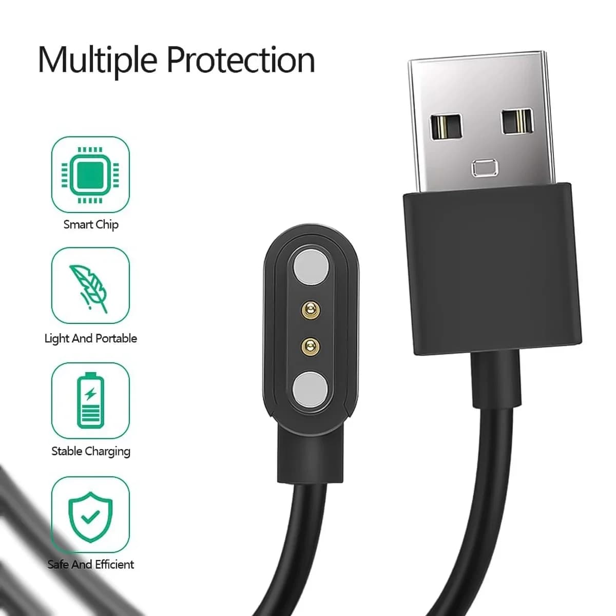 Cavo di ricarica magnetico per Xiaomi Haylou Solar LS01 LS02 Cavo di ricarica Dock per haylou Smartwatch Accessori adattatore caricabatterie da 1 m