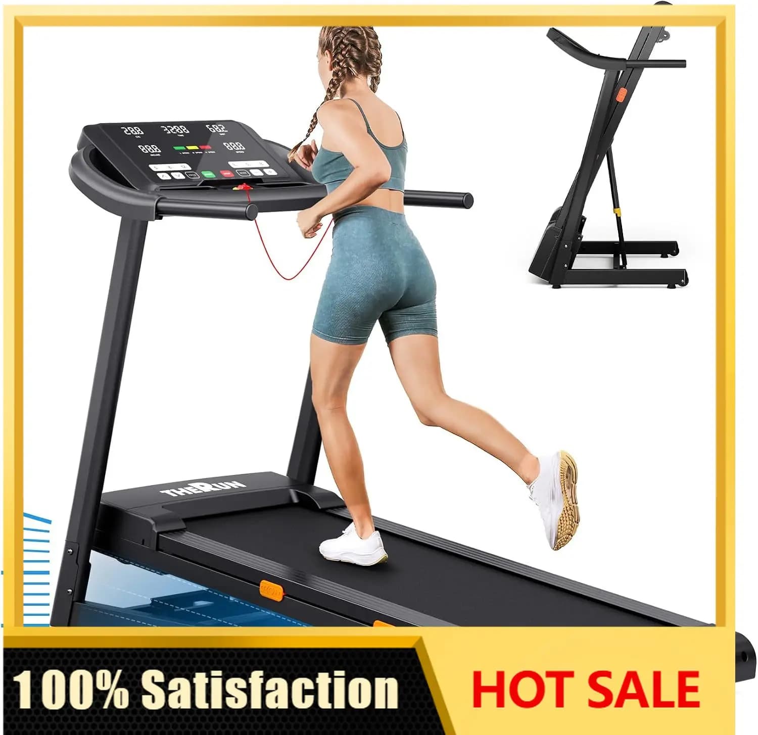 Incline Treadmill Running Treadmill, Wide Belt Treadmills for Home | 12% auto incline, 400lb, 3.0HP, 18" LED, shock-absorbing, w