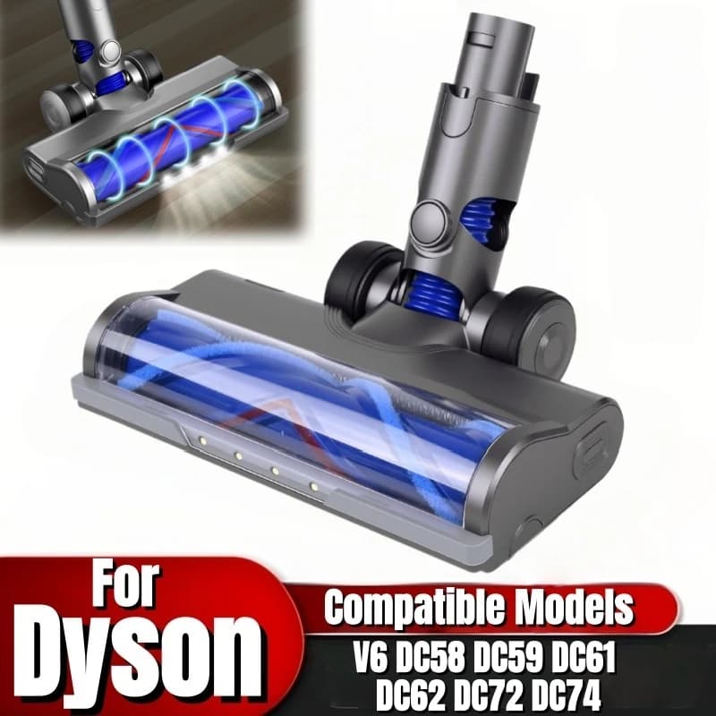 Spazzola per pavimenti a trasmissione diretta per i modelli Dyson V6 DC58 DC59 DC61 DC62 DC72 DC74. Accessorio di ricambio per aspirapolvere con illuminazione LED per la pulizia