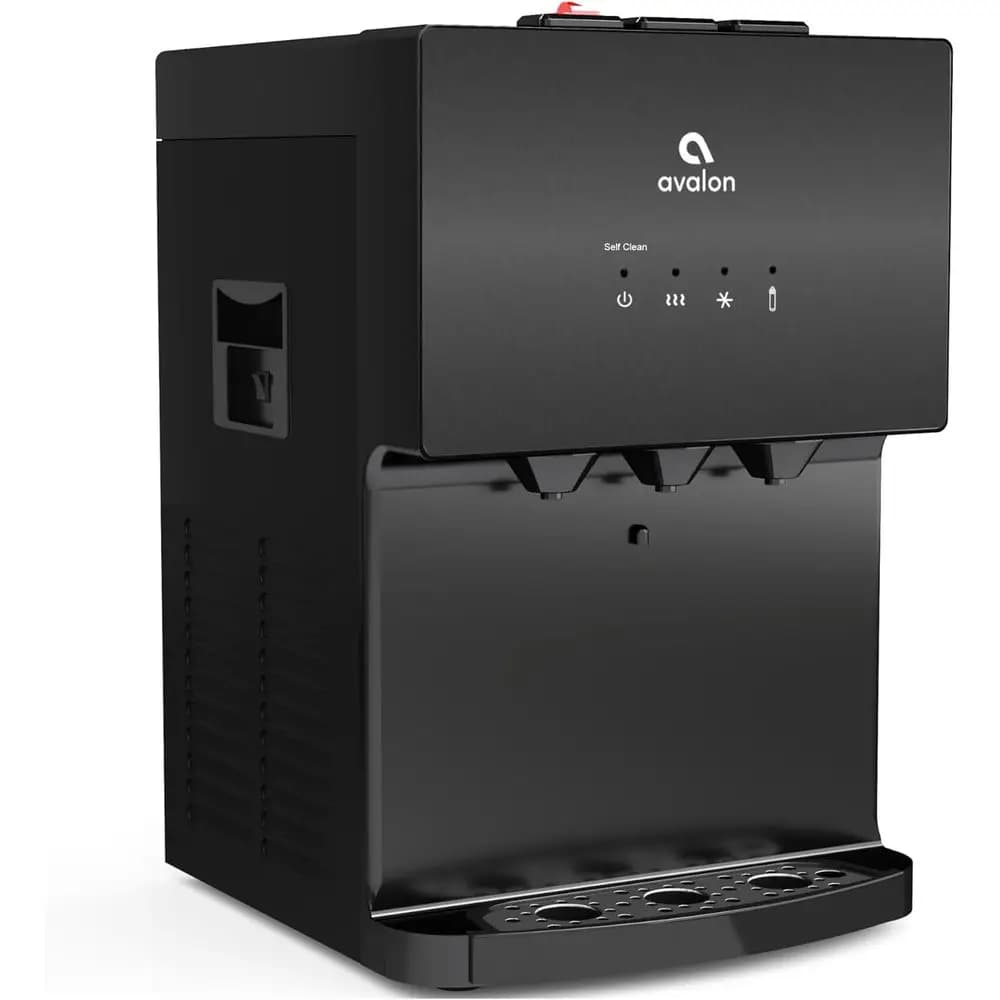A12BLK Countertop Bottleless Water Dispenser with Hot Cold and Cool Water Dual Filtration Self Cleaning and Built-in Nightlight