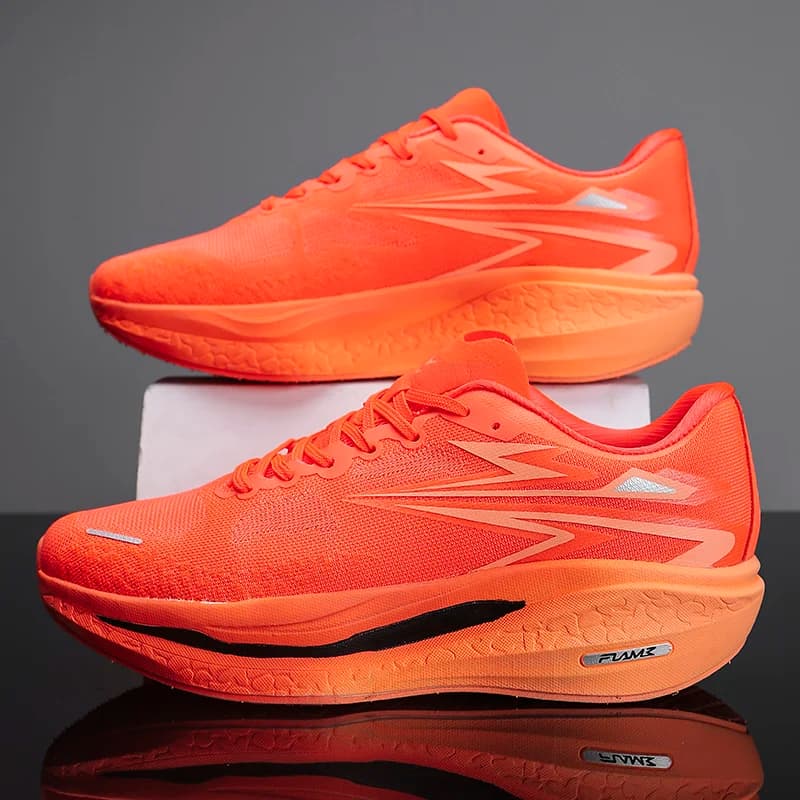 Marathon Running Shoes for Men and Women, Athletic Sneakers with Carbon Plate, Comfortable, High Quality, Anti-slip, with Air-Damping for Open Activity