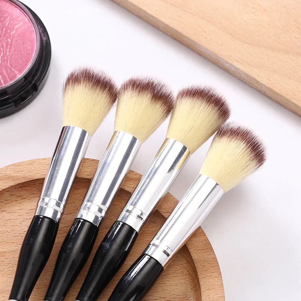 2 Brushes Double Toe for Free Powder, Portable Tool to Remove Make-up, Brush for Bottom, Blush and Umbrella, Woman Makeup