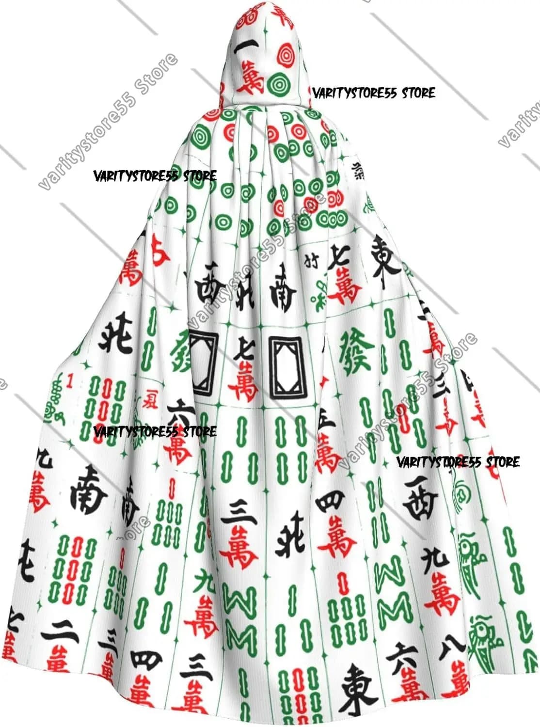 Divertente Mahjong cinese piastrella strega adulta mantello con cappuccio costume di Halloween mantello con cappuccio