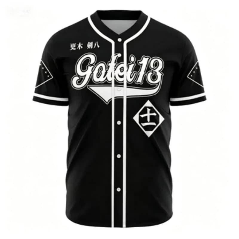 Street Trendy Baseball Jersey Death Guardian Thirteen Team Print Versatile Casual Thin Short Sleeved Shirt