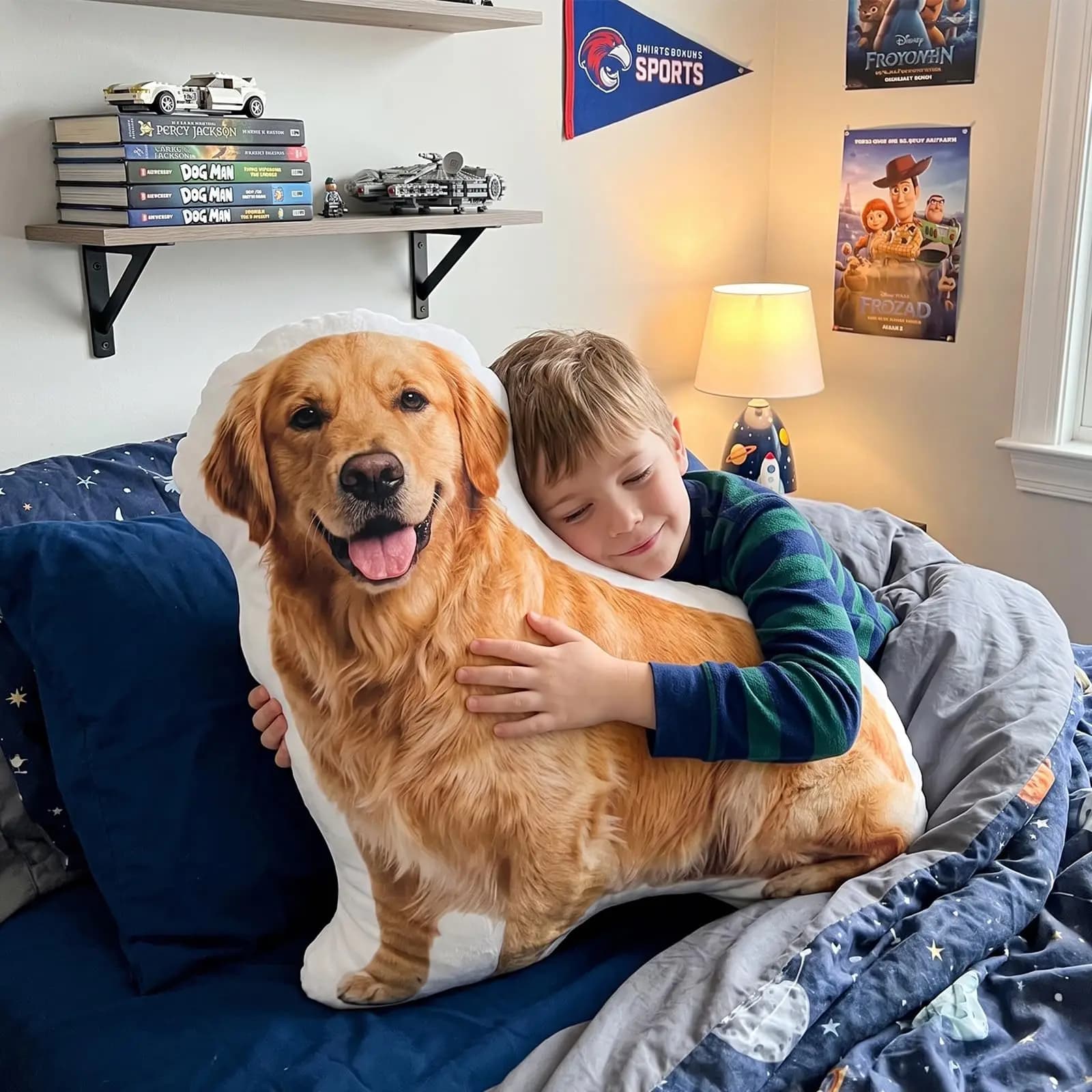 Custom Pillow with Picture, Personalized Photo Dog Cat Face Shaped Pillow, Customized Stuffed Pet Pictures Pillows