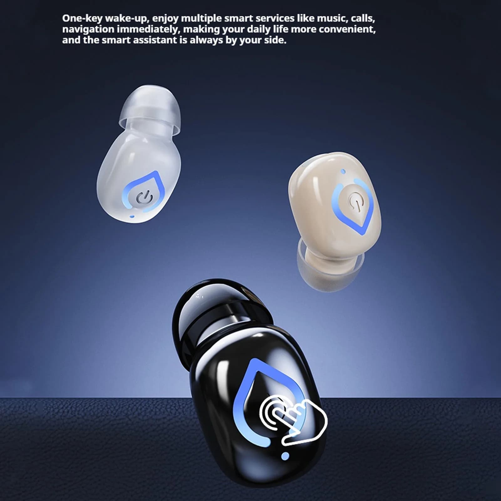 Auricolare Wireless V08 Bluetooth 6.1 In-ear Singolo Auricolare Stereo per Musica e Sport con Microfono e Funzione Vivavoce