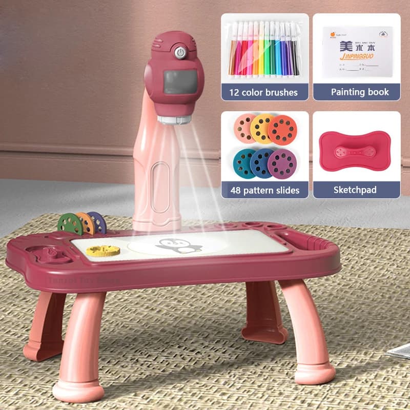Intelligent projector Table set for children's painting projector educational toy learns to draw artistic handicraft painting tools for learning for children