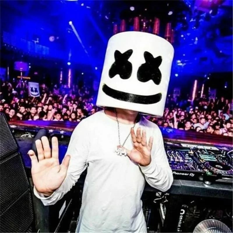 Maschera LED Luminosa per Halloween, Maschera Marshmallow a Luce Intera, Accessorio per Festival Musicali, Cosplay e Feste Rave