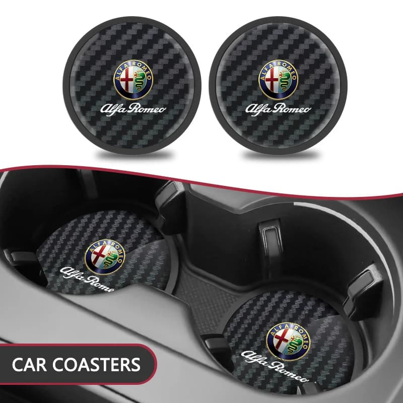 2026 Adesivo caldo 2PCS Sottobicchiere per auto Portabicchieri Tappetino antiscivolo per Alfa Romeo Giulietta 159 147 156 166 Mito Giulia GT Ste