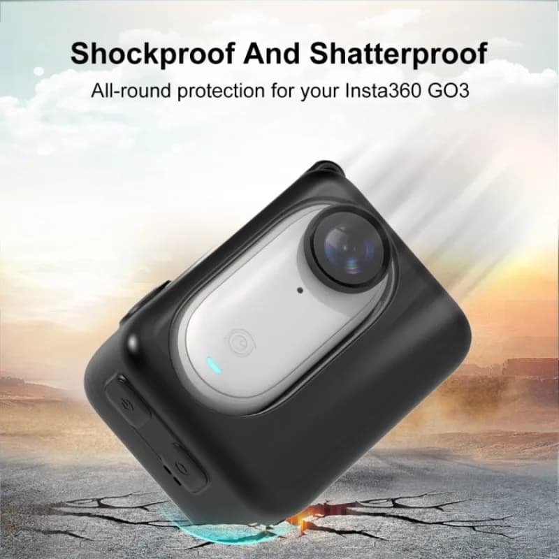 Custodia Protettiva in Silicone Morbido a Gabbia per Insta360 GO 3S con Copriobiettivo per Action Camera Thumb