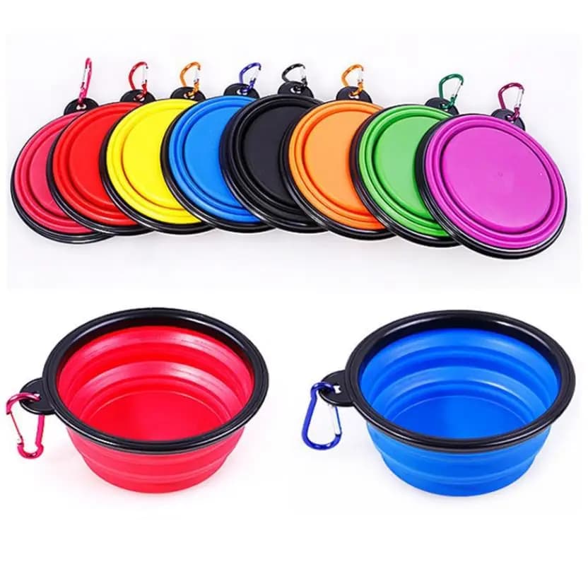 Ciotola per cani da 100 pezzi portatile pieghevole pieghevole per animali domestici gatto cibo per cani acqua alimentazione ciotole da viaggio in silicone ni436