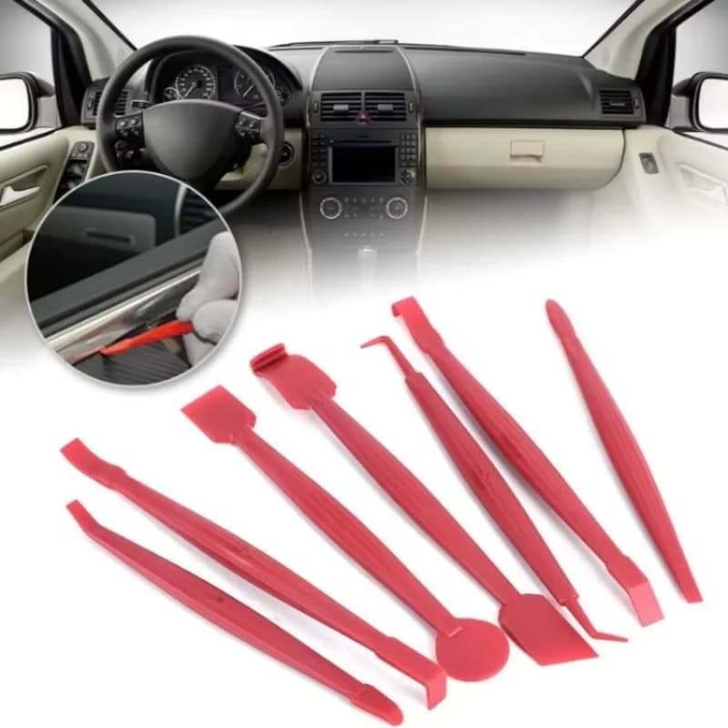 Kit di 7 Attrezzi per Wrapping Auto, Set di Raschietti e Spatole in Plastica per Pellicole, Accessori per Oscuramento Vetri Auto