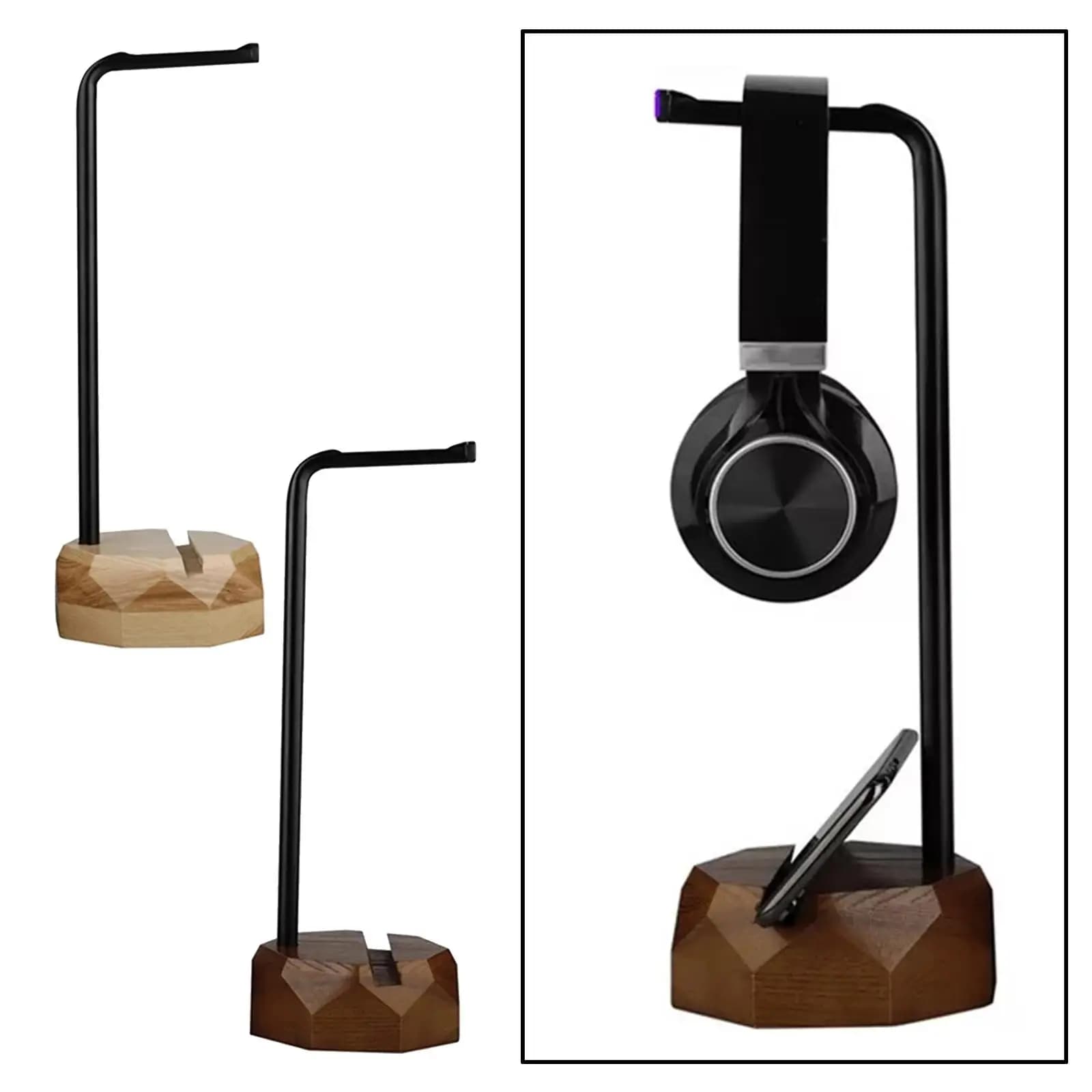Supporto per cuffie Supporto per cuffie in legno Display Gancio Stile minimalista per cuffie da gioco Cuffie da tavolo