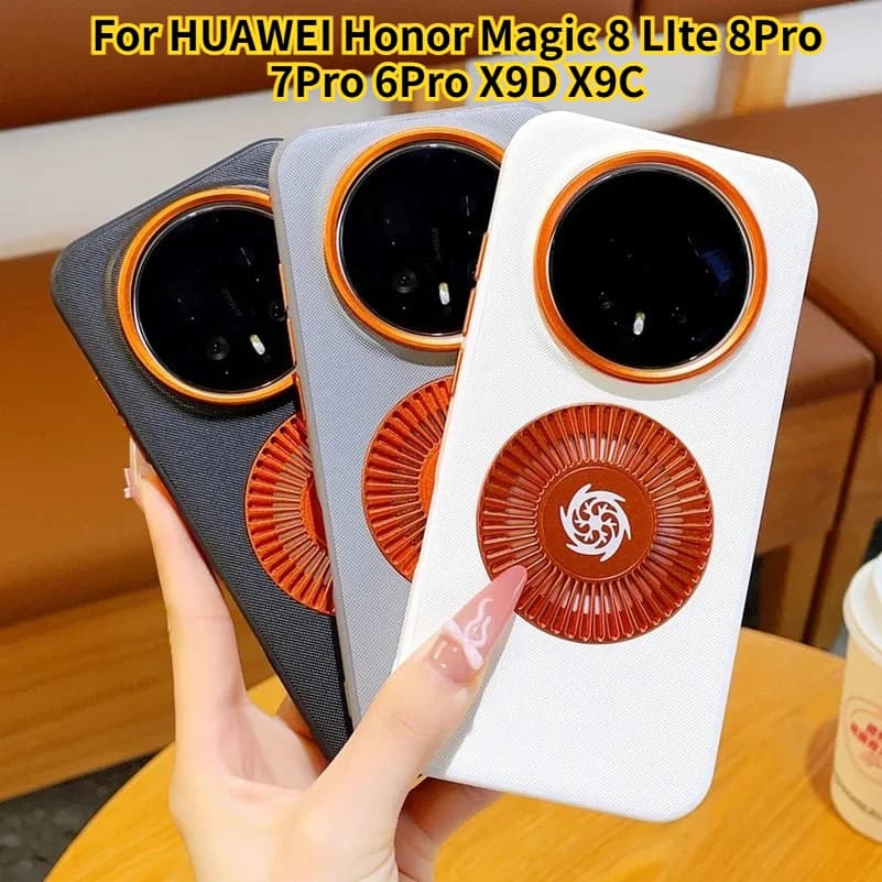 Magnetic Graphene Cooling Case For HUAWEI Honor Magic 8Lite 8Pro 7 6 X9D X9C Red Camera Ring Elevated Anti-drop Protective Cover
