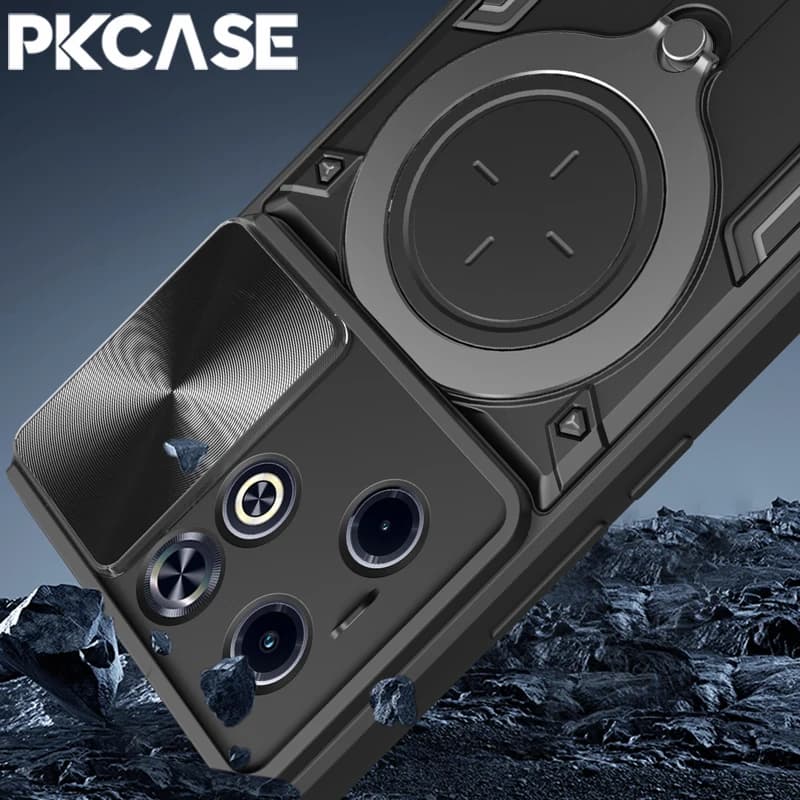 PKCASE Custodia con staffa antiurto per Infinix Tecno Camon 40 30S Spark 30 20 10 Pro 10C 20C 30C Go 1 Pova 5 6 Neo Pop 9 8 Cover
