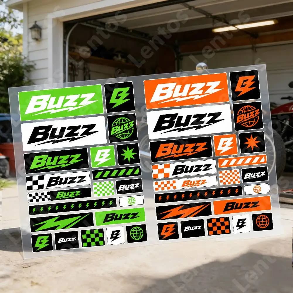 B-buzz Reflective Motorcycle Stickers Waterproof Vinyl Decals For Motorbike Helmet Fuel Tank Bike