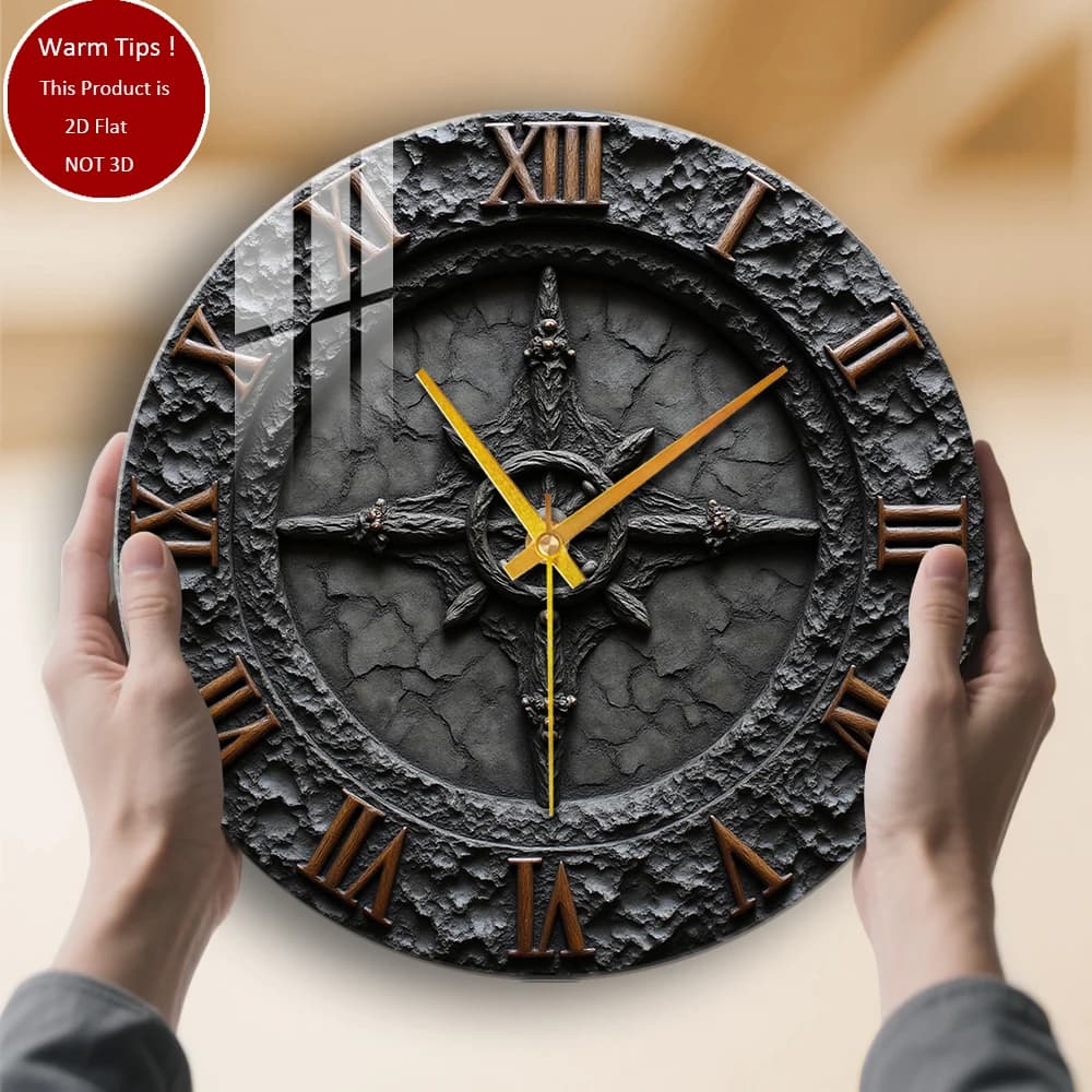 Tempered glass wall clock Ancient clock with Roman numerals suitable for wall decorations or table display anywhere