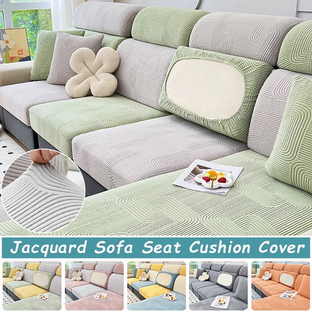 Fodera per divano elastica Fodera per cuscino per sedile per divano in pile polare jacquard per soggiorno Fodera per divano per poltrona angolare a forma di L per bambini