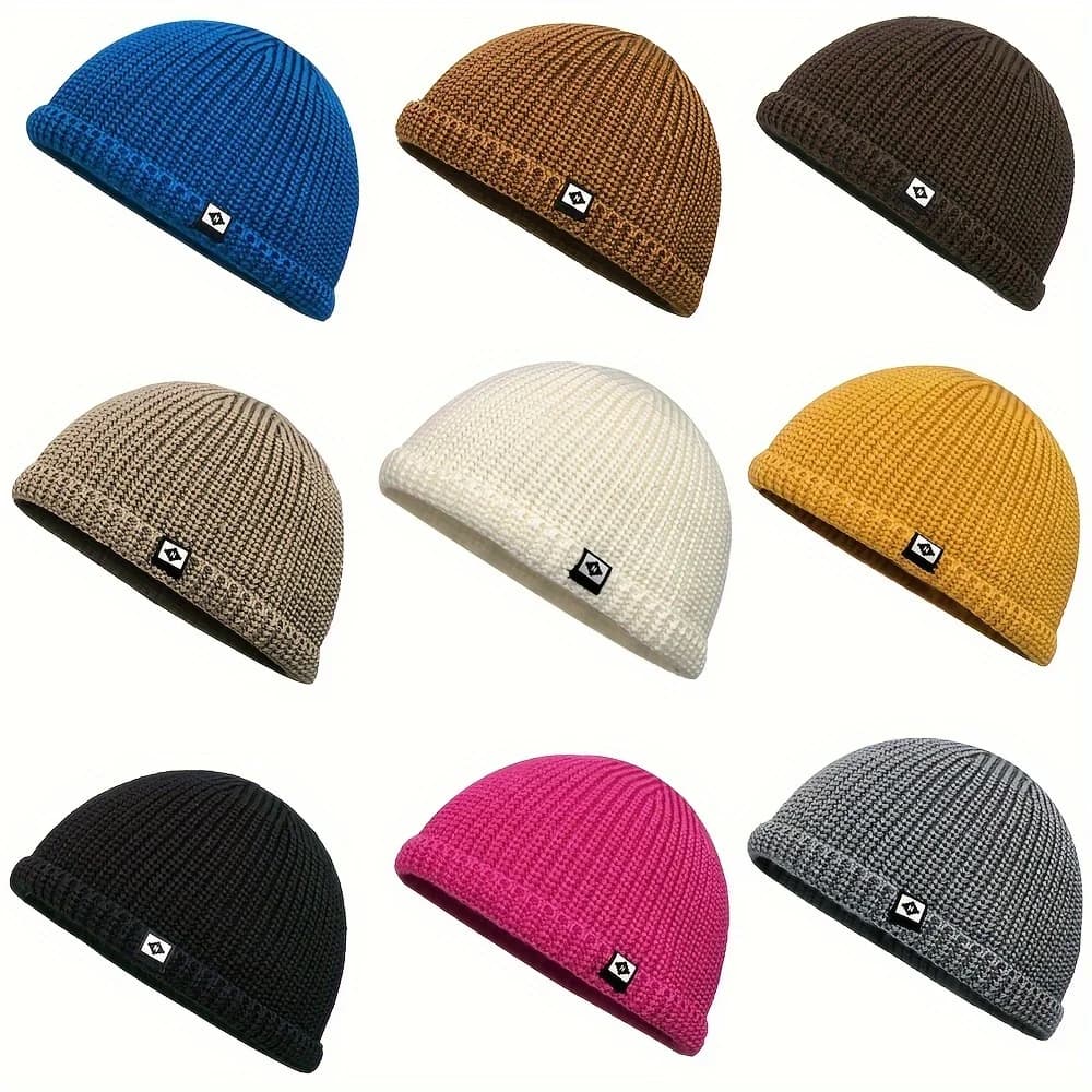Cappello da uomo con toppe alla moda Berretto lavorato a maglia per donna Autunno Inverno Rogue Hipster Berretto da padrone di casa Berretto con teschio hip-hop Moda leggera