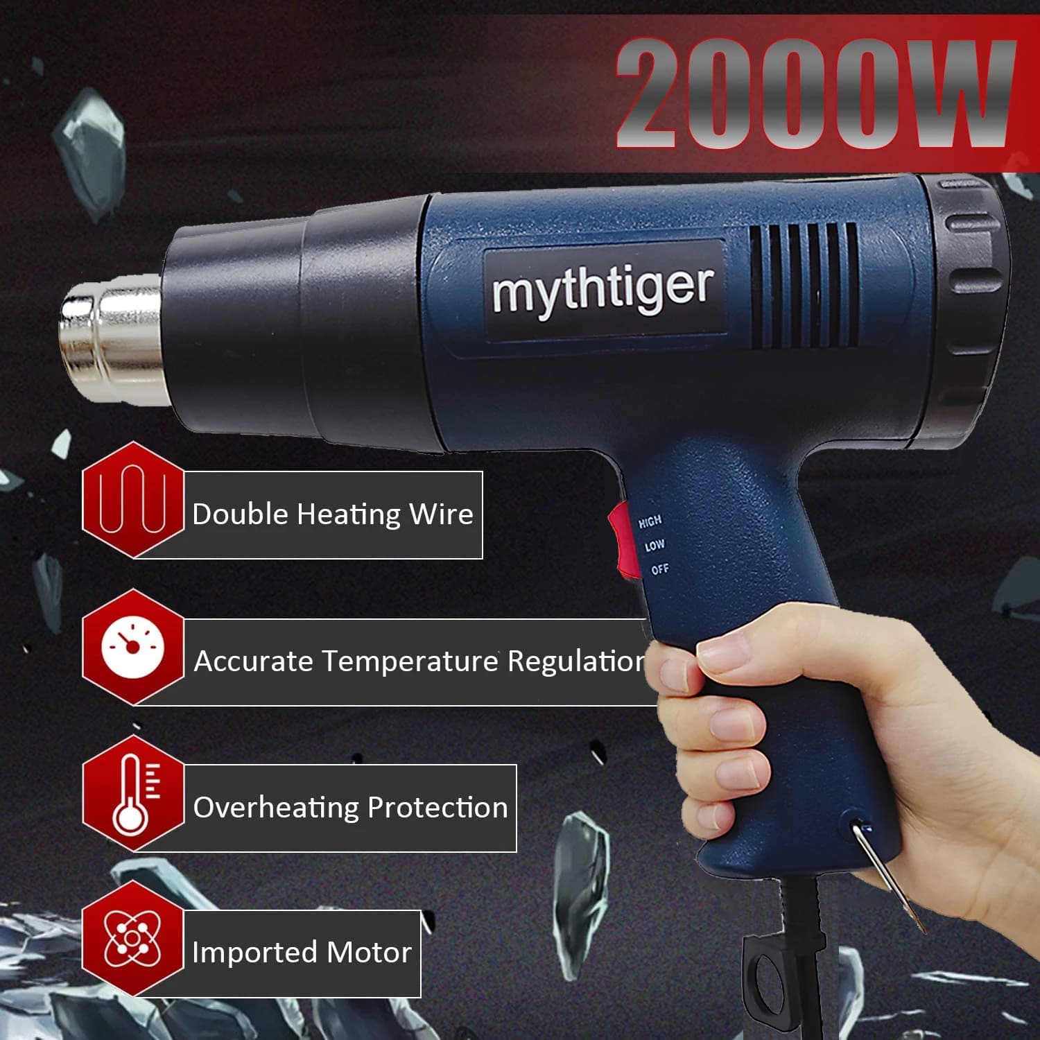 NUOVA Pistola di Calore Costruzione Asciugatrice Termica 220V Pistole di Calore Strumento di Saldatura Temperatura Regolabile Asciugacapelli Restringimento Strumenti di Avvolgimento