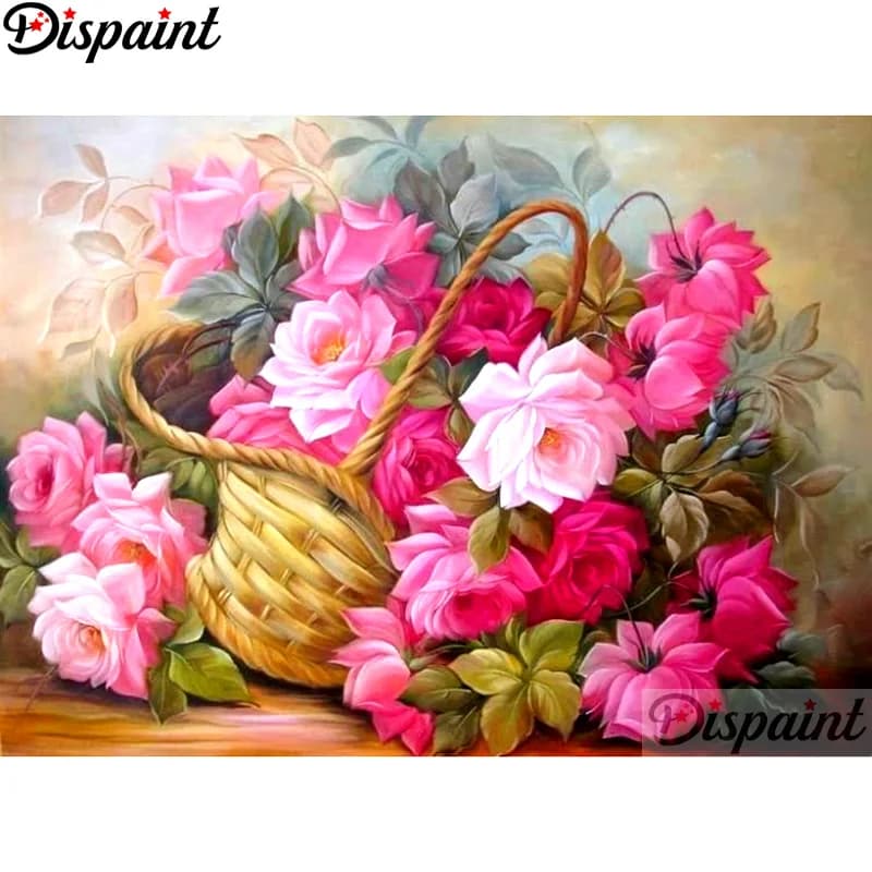 Dispaint Pieno Quadrato/Rotondo Trapano 5D Pittura Diamante FAI DA TE "Paesaggio del Fiore" 3D Ricamo Punto Croce Complementi Arredo Casa Regalo A12200