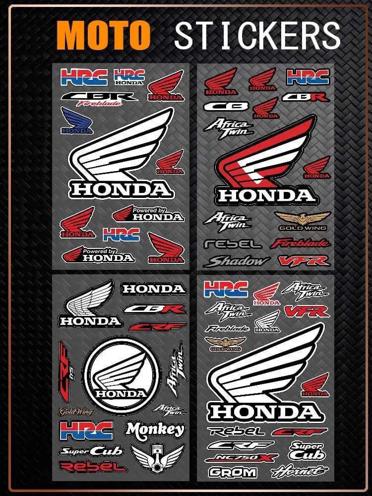 Adesivi Riflettenti Impermeabili Multiuso Universali per Honda, per Nascondere Graffi su Auto, Bici, Casco, Tazza, Frigorifero, Decorazione
