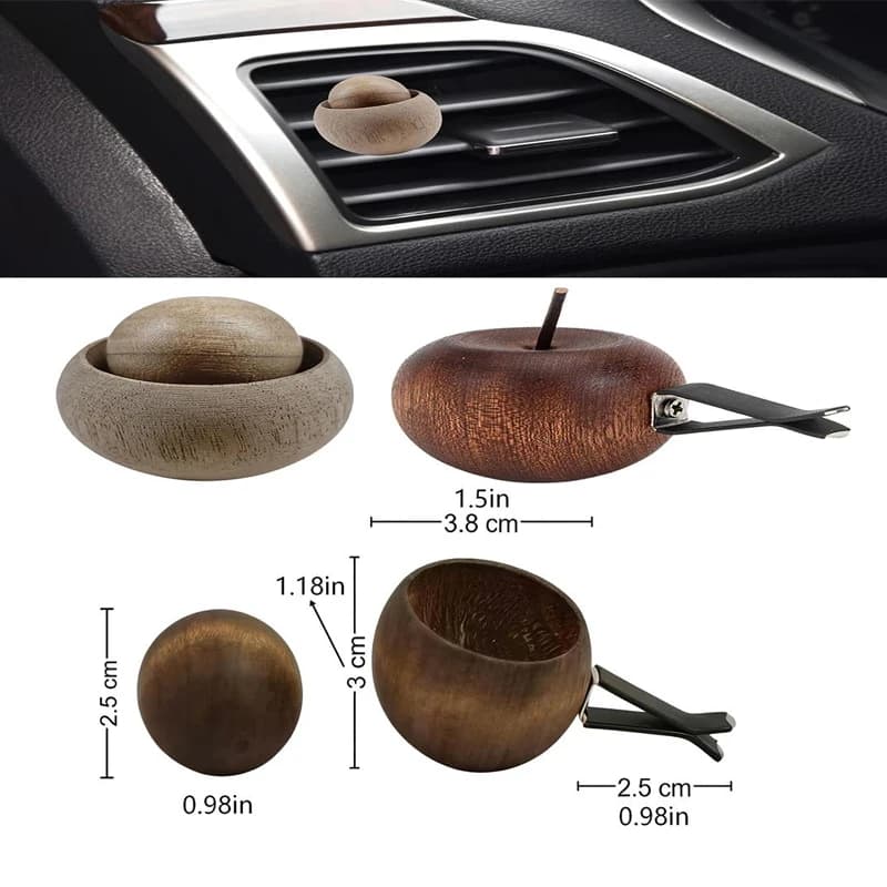 Mini Natural Wooden Fragrance Oil Diffuser Scent Aroma Diffuser For Car Bedroom Living Room Bathroom Air Freshening Accessory