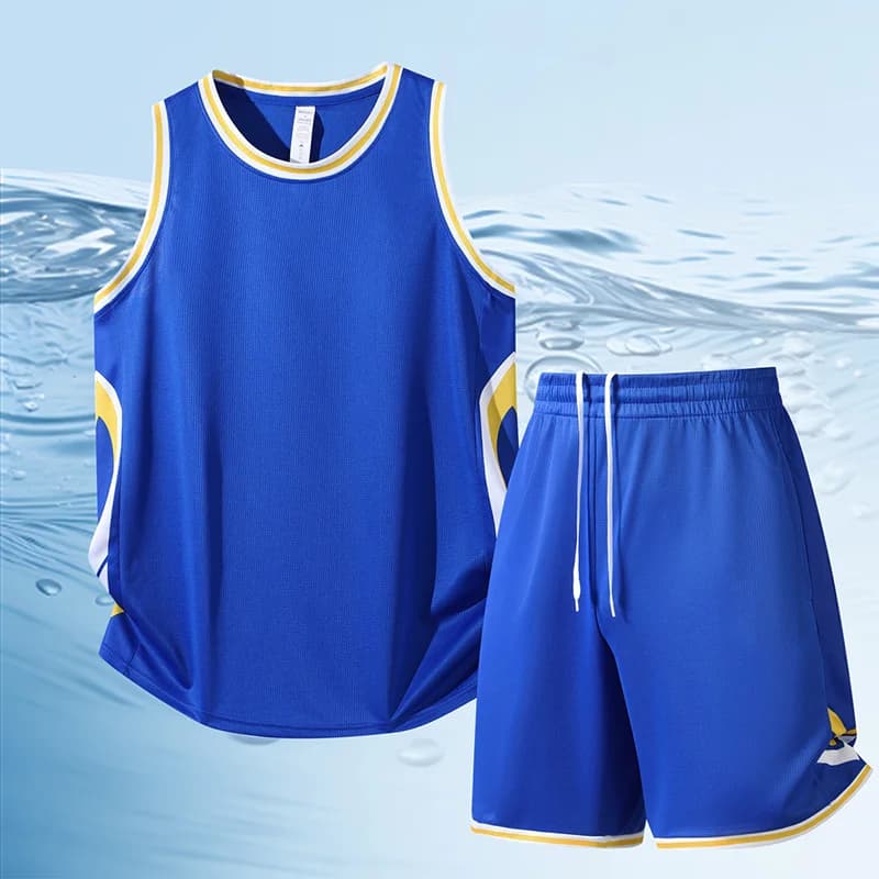 Women's Summer T-shirt Sleeveless, Five Inch Shorts, 2 Piece Set, For Outdoor Sports Training, Basketball, Comfortable and Wide Sports Clothing